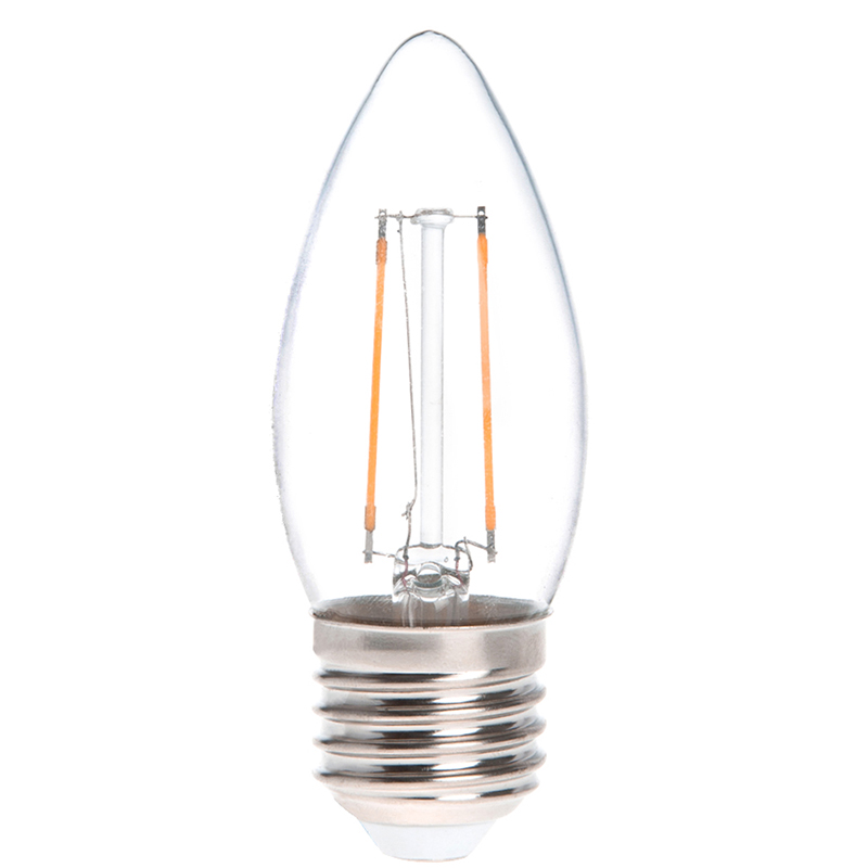 B11 E26/E27 2W LED Vintage Antique Filament Light Bulb, 25W Equivalent, 4-Pack, AC100-130V or 220-240V